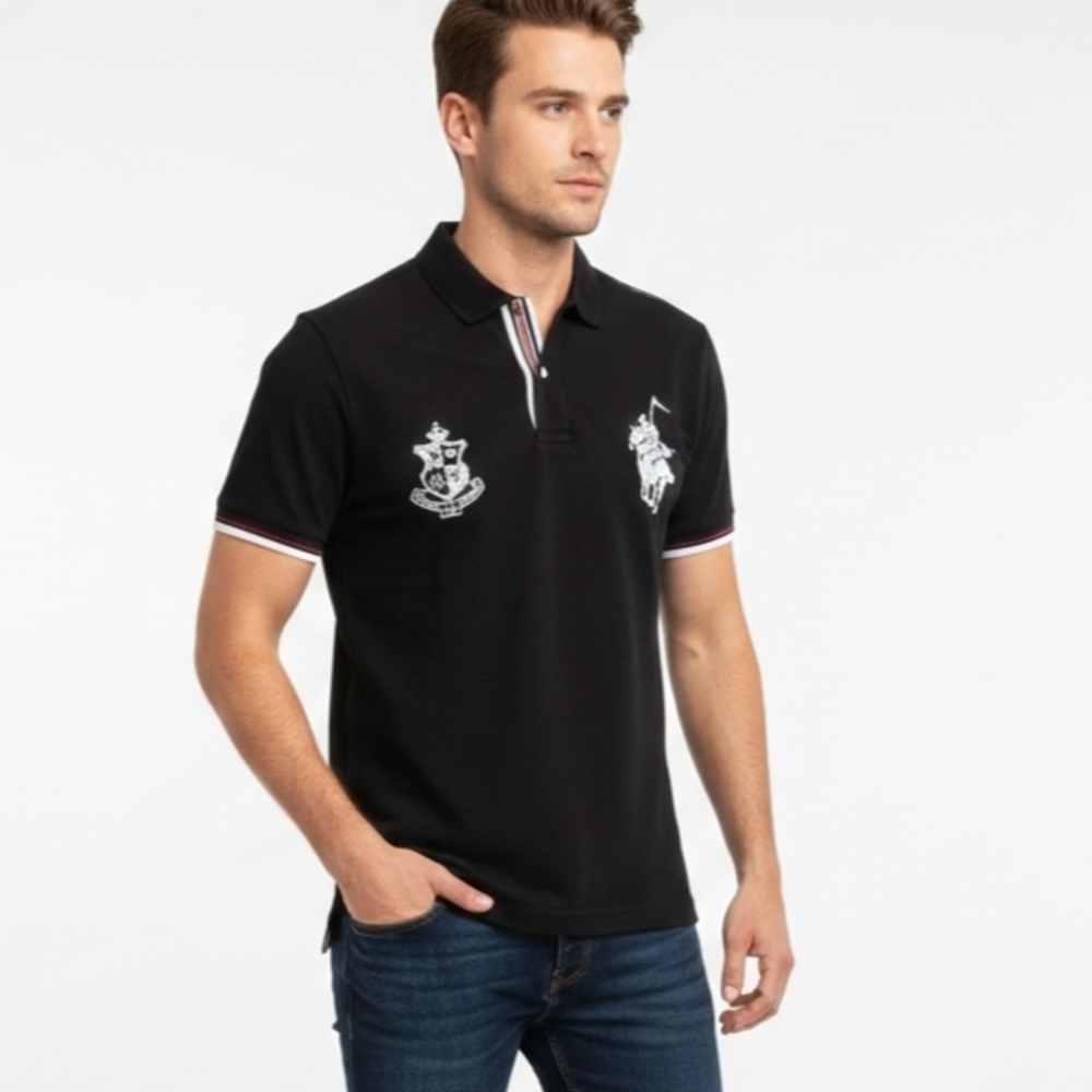 Culture Premium Black Polo Shirt Royal Member Club Embroidered Logo Size L NWT